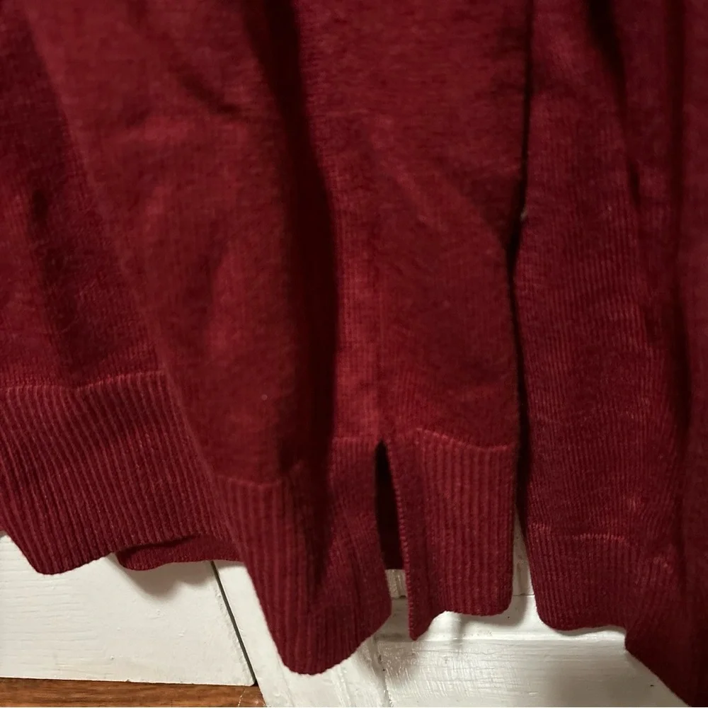 Lucky Brand Women's V-NECK Sweater Red Long-Sleeve size S